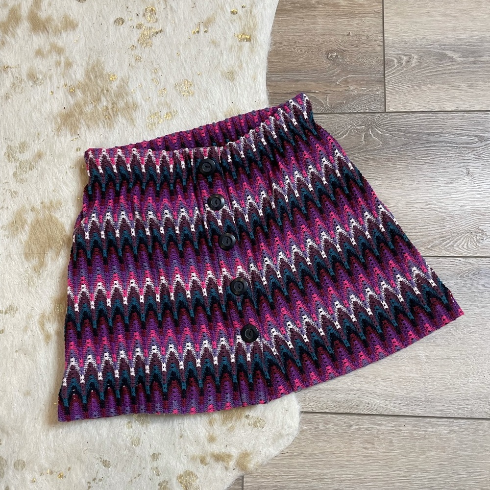 Free people button down chevron sweater retro skirt - Picture 3 of 7